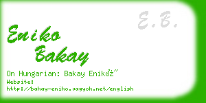 eniko bakay business card